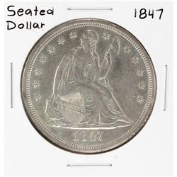 1847 $1 Seated Liberty Silver Dollar Coin