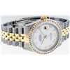Image 3 : Rolex Mens Two Tone 14K MOP Princess Cut Datejust Wristwatch With Rolex Box