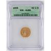 Image 1 : 1908 $2 1/2 Indian Head Quarter Eagle Gold Coin ICG AU50