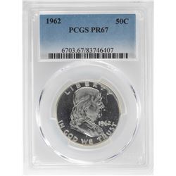 1962 Proof Franklin Half Dollar Coins PCGS PR67