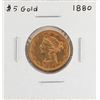 Image 1 : 1880 $5 Liberty Head Half Eagle Gold Coin