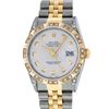 Image 2 : Rolex Mens Two Tone 14K Lugs Silver Diamond Pyramid Diamond 36MM Datejust