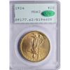 Image 1 : 1924 $20 St. Gaudens Double Eagle Gold Coin PCGS MS62 CAC Old Rattler Holder