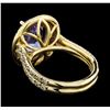 Image 3 : 14KT Yellow Gold 4.20 ctw Tanzanite and Diamond Ring