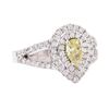 Image 1 : 14KT White Gold 1.22 ctw Yellow and White Diamond Ring