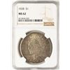 Image 1 : 1928 $1 Peace Silver Dollar Coin NGC MS62