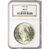 Image 1 : 1923 $1 Peace Silver Dollar Coin NGC MS65