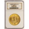 Image 1 : 1908 No Motto $20 St. Gaudens Double Eagle Gold Coin NGC MS62