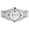 Image 3 : Rolex Mens Stainless Steel MOP Roman 36MM Diamond & Ruby Datejust Wristwatch