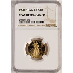 1990 Proof $10 American Gold Eagle Coin NGC PF69 Ultra Cameo