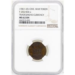 1861-65 Civil War Token Tradesmens Currency NGC MS62BN