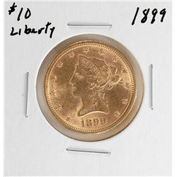 1899 $10 Liberty Head Eagle Gold Coin