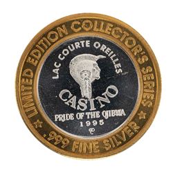 .999 Silver Lac Courte Oreilles Casino $10 Casino Limited Edition Gaming Token