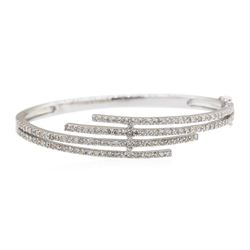 14KT White Gold 3.00 ctw Diamond Bangle Bracelet