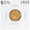 Image 1 : 1909 $2 1/2 Indian Head Quarter Eagle Gold Coin