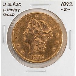 1892-S $20 Liberty Head Double Eagle Gold Coin