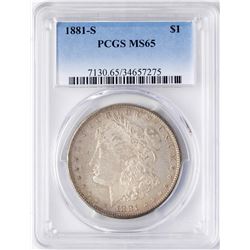 1881-S $1 Morgan Silver Dollar Coin PCGS MS65