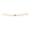 Image 2 : Pearl Necklace with 14KT Yellow Gold Corrugated Ball Clasp