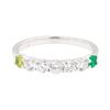 Image 2 : 14KT White Gold 0.50 ctw Diamond, Peridot and Emerald Ring