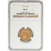 Image 1 : 1912 $5 Indian Head Half Eagle Gold Coin NGC MS61