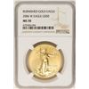 Image 1 : 2006-W $50 Burnished American Gold Eagle Coin NGC MS70