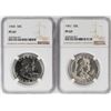 Image 1 : Lot of 1960-1961 Proof Franklin Half Dollar Coins NGC PF67
