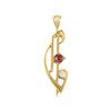 Image 1 : 0.20 ctw Ruby and Diamond Fashion Pendant - 18KT Yellow Gold