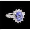 Image 1 : 2.50 ctw Tanzanite and Diamond Ring - 14KT White Gold