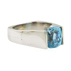 6.36 ctw Blue Zircon Ring - Platinum