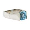 Image 1 : 6.36 ctw Blue Zircon Ring - Platinum