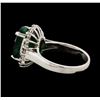 Image 3 : 4.39 ctw Emerald and Diamond Ring - 14KT White Gold