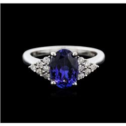 14KT White Gold 2.26 ctw Tanzanite and Diamond Ring