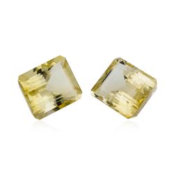 23.34 ctw.Natural Emerald Cut Citrine Quartz Parcel of Two