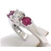 Image 3 : 14k White Gold 3 Stone Engagement Ring
