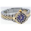 Image 4 : Rolex Ladies 2 Tone Blue Vignette Diamond & Sapphire Datejust Wristwatch