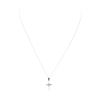 Image 1 : 0.01 ctw Diamond Cross Pendant with Chain - 14KT White Gold