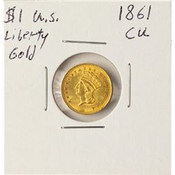 1861 $1 Liberty Head Gold Coin