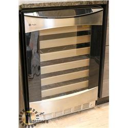 BLACK AND STAINLESS STEEL GE PROFILE WINE CHILLER.
