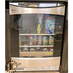 BLACK AND STAINLESS STEEL GE PROFILE WINE CHILLER.