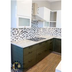 CHERRY WOOD GRANITE TOP CORNER KITCHEN UNIT