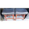 Image 1 : CHERRY WOOD AND LEATHERETTE STOOL SET.