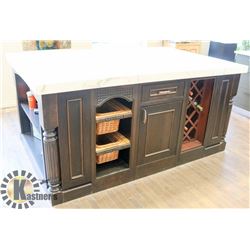 MARBLE STYLE KITCHEN ISLAND. 49.5" X 78.5"