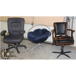 LOT OF 3 ASSORTED CHAIRS.