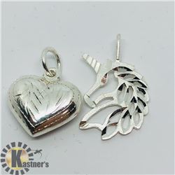 SET OF 2 SILVER PENDANTS