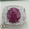 Image 1 : SILVER RUBY CUBIC ZIRCONIA MEN'S RING