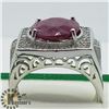 Image 2 : SILVER RUBY CUBIC ZIRCONIA MEN'S RING