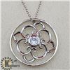 Image 1 : SILVER CUBIC ZIRCONIA WITH CHAIN PENDANT