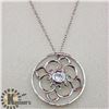 Image 2 : SILVER CUBIC ZIRCONIA WITH CHAIN PENDANT