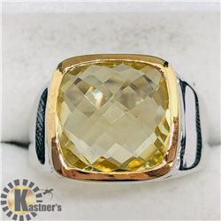 BRASS LEMON TOPAZ MEN'S RING