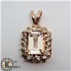 Image 3 : 14K ROSE GOLD MORGANITE DIAMOND PENDANT